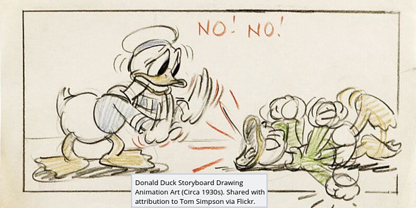 Disney Donald Duck drawing with caption